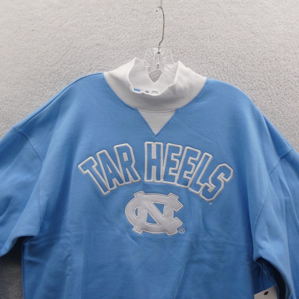 47 Brand Sweatshirt Womens Small UNC Tar Heels Blue Mock Neck Pullover Fleece - Picture 3 of 8